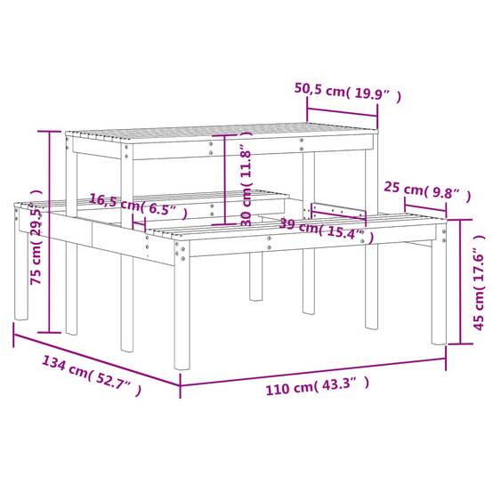 ComfortXL - Table de Pique-Nique 110cm en Bois de Douglas Massif Naturel avec Bancs Intégrés – ComfortXL Outdoor Living - Image 9