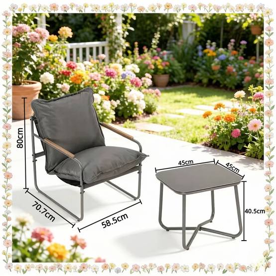Set gris compact – résistant UV, parfait pour petits espaces - Image 2