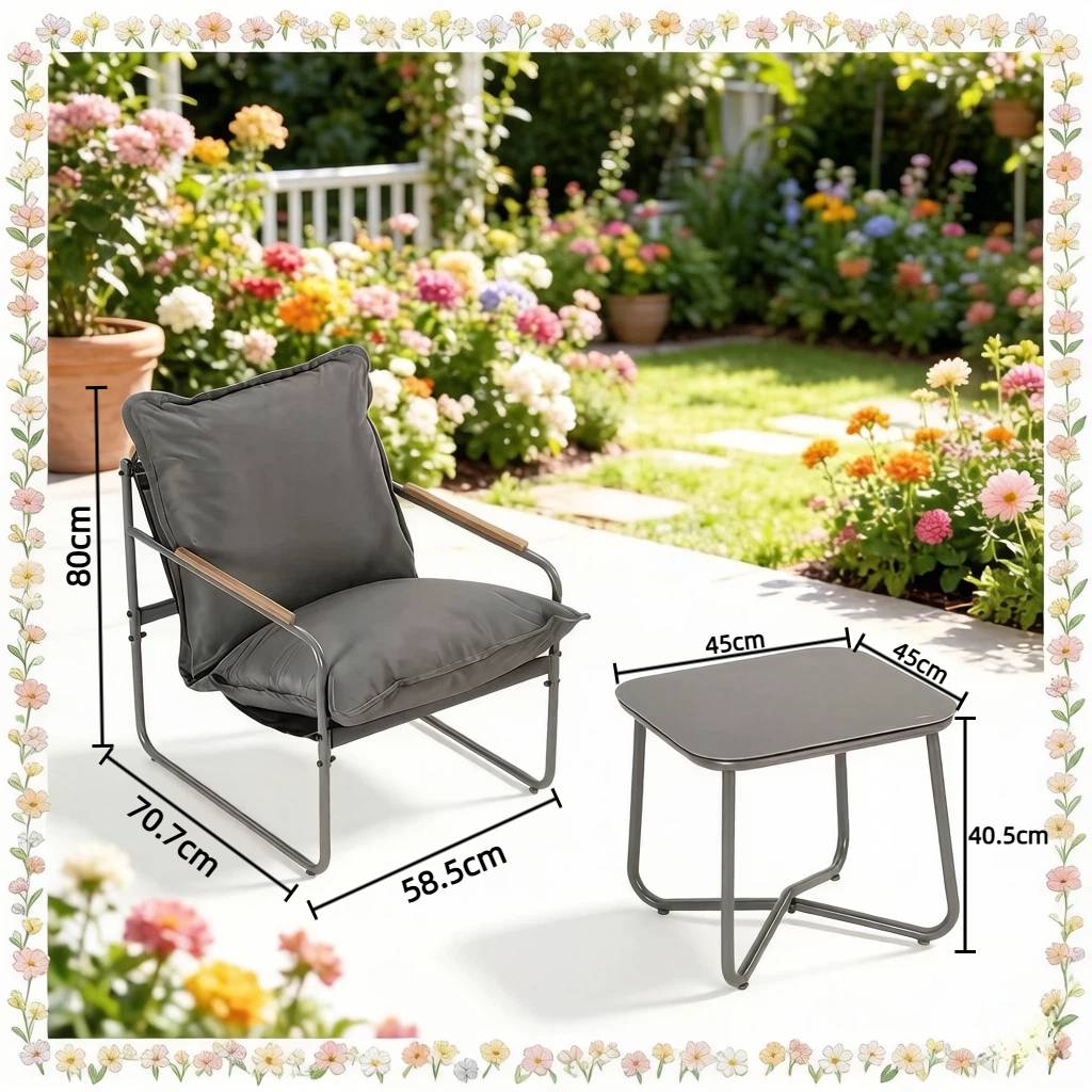 Set gris compact – résistant UV, parfait pour petits espaces - Image 2
