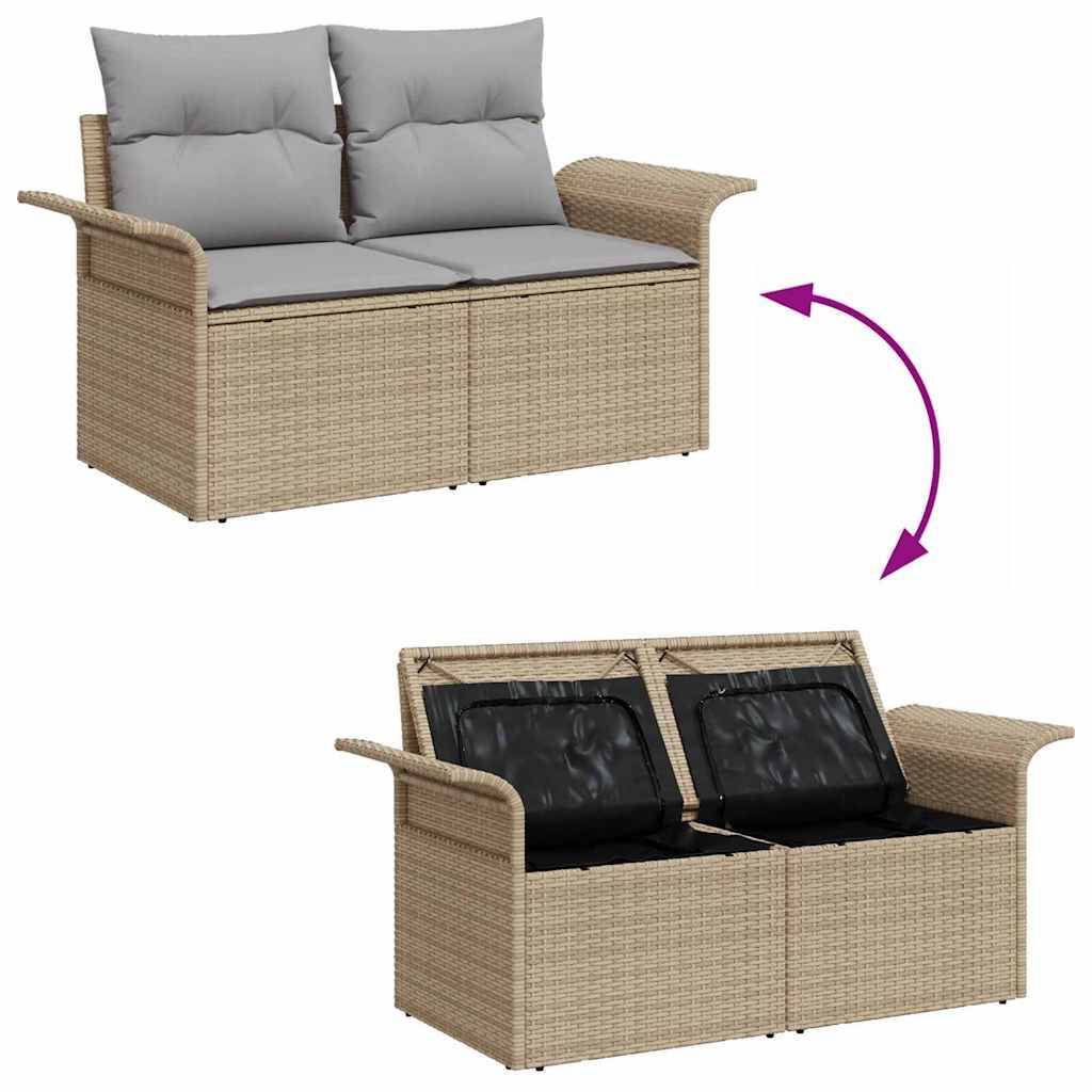 ComfortXL - Salon de jardin 6 places avec repose-pieds et rangement intégré Beige – ComfortXL Outdoor Living - Image 4
