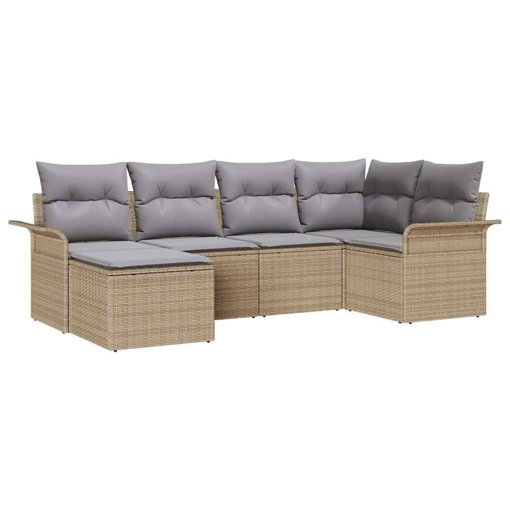 ComfortXL - Salon de jardin 6 places avec repose-pieds et rangement intégré Beige – ComfortXL Outdoor Living - Image 2