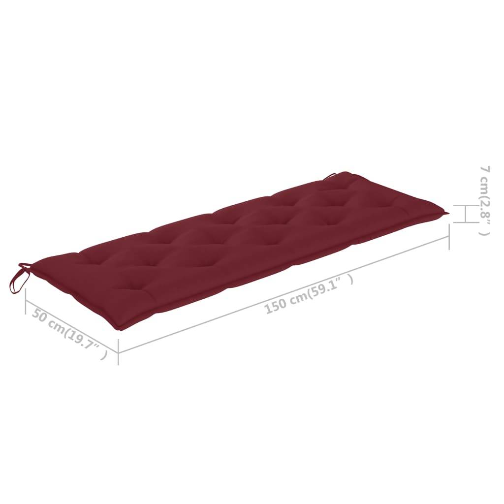 Helloshop26 - Banc de jardin meuble de patio d'extérieur terrasse avec coussin 157 cm bois d'acacia massif - Imagen 9