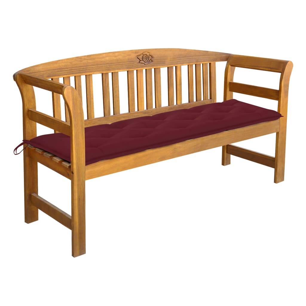 Helloshop26 - Banc de jardin meuble de patio d'extérieur terrasse avec coussin 157 cm bois d'acacia massif - Imagen 1