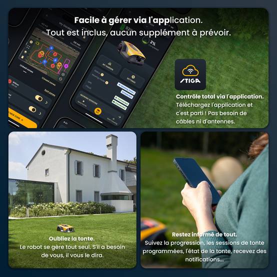 Stiga - Robot Tondeuse Sans Fil A 25V, 25,2 V, 18 cm, 5 Ah, GPS-RTK, Caméra IA, jusqu'à 2 500 m² - STIGA - Image 6