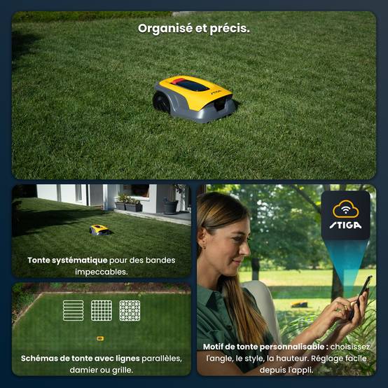 Stiga - Robot Tondeuse Sans Fil A 25V, 25,2 V, 18 cm, 5 Ah, GPS-RTK, Caméra IA, jusqu'à 2 500 m² - STIGA - Image 5