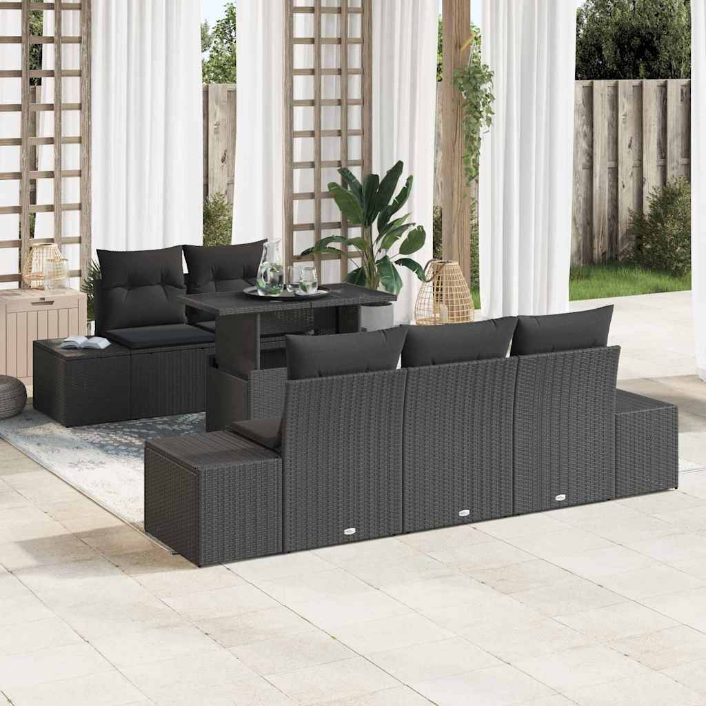 ComfortXL - Salon de Jardin Noir 6 Pièces avec Canapés Latéraux Style Moderne – ComfortXL Outdoor Living