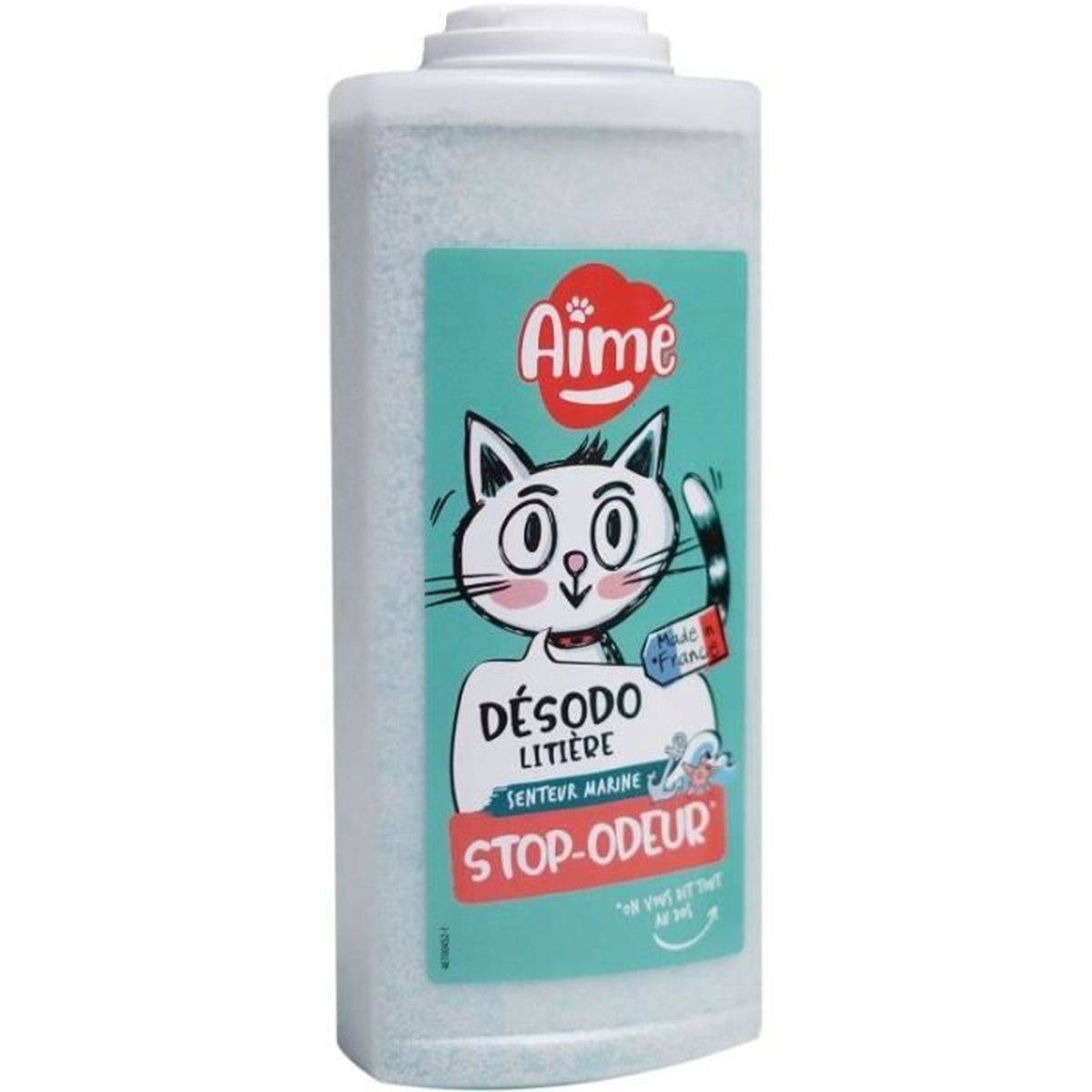 Désodorisant litière chat senteur marine 700 ml, 100% naturel, boîte - AIME
