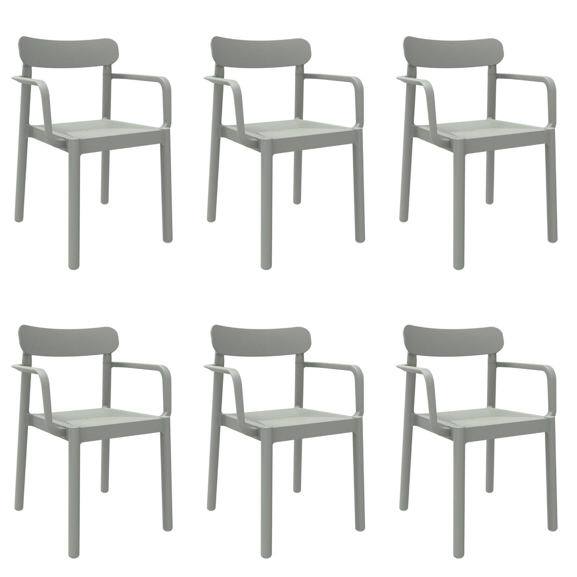 Garbar - Fauteuils Elba garbar plastique vert (Lot de 6) - Image 1