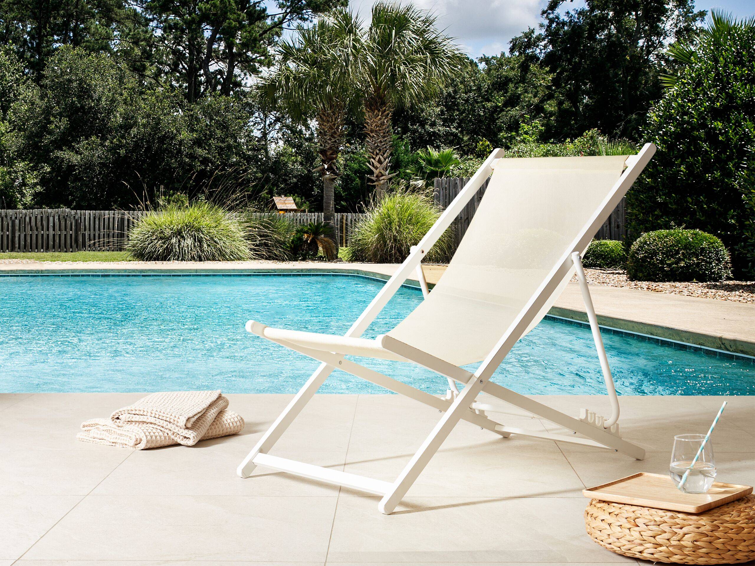 Beliani - Chaise longue Aluminium Beige clair LOCRI II - Beliani - Imagen 1