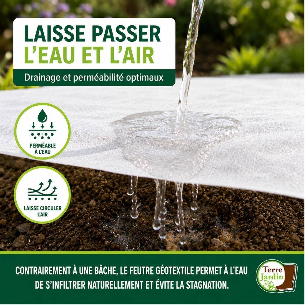 Rouleau géotextile 10 mètres 150g/m2 - TERRE JARDIN Unité - Image 5