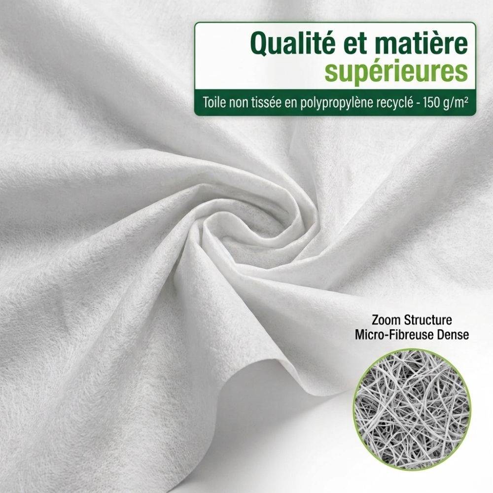 Rouleau géotextile 10 mètres 150g/m2 - TERRE JARDIN Unité - Image 2
