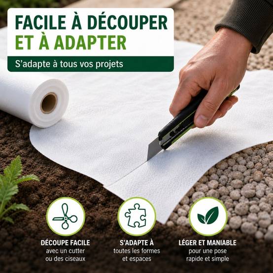 Rouleau géotextile 10 mètres 150g/m2 - TERRE JARDIN Unité - Image 6