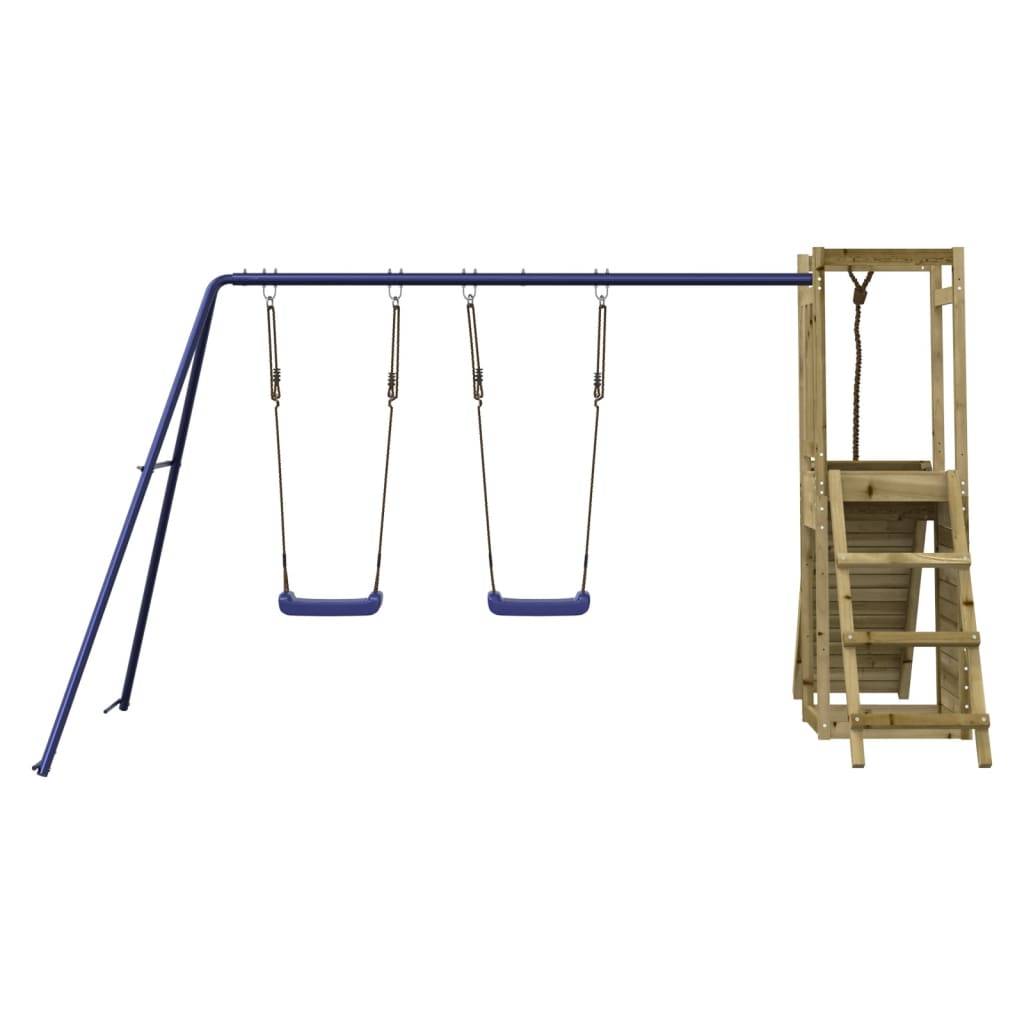 Helloshop26 - Aire de jeux d'extérieur balançoires toboggan portiques robuste jeux jardin 308 x 184 x 169 cm bois de pin imprégné - Imagen 5