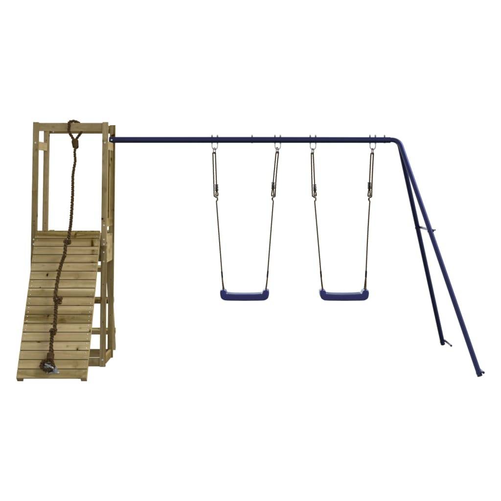 Helloshop26 - Aire de jeux d'extérieur balançoires toboggan portiques robuste jeux jardin 308 x 184 x 169 cm bois de pin imprégné - Imagen 2
