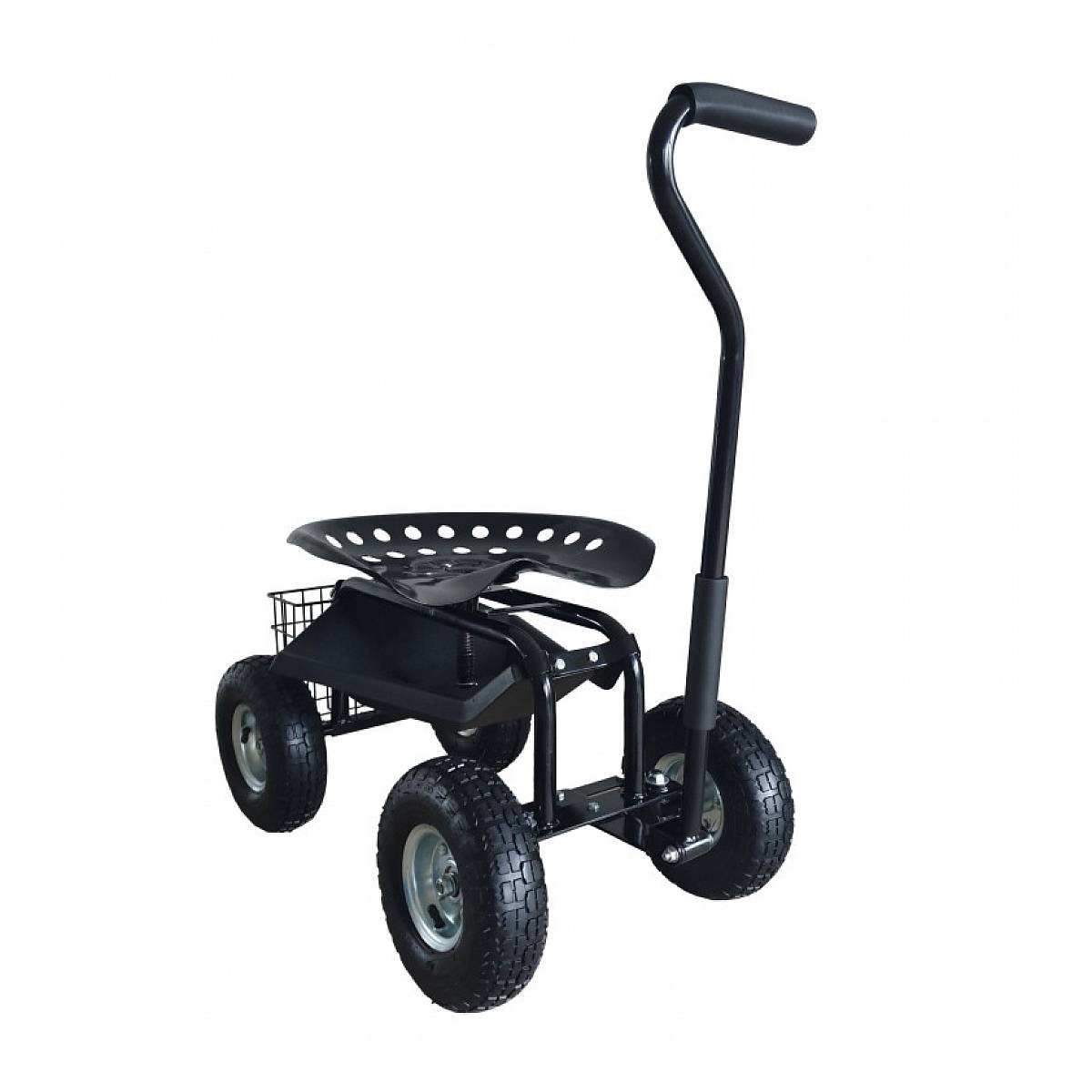 Siège Roulant de Jardin Noir AG22 - Confort et Praticité en Plein Air - Image 1