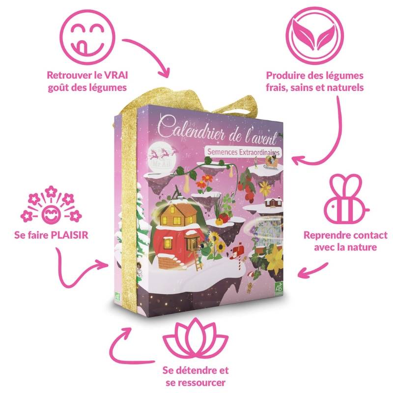 Calendrier de l’Avent – 24 variétés BIO à semer 100% comestibles - Image 3