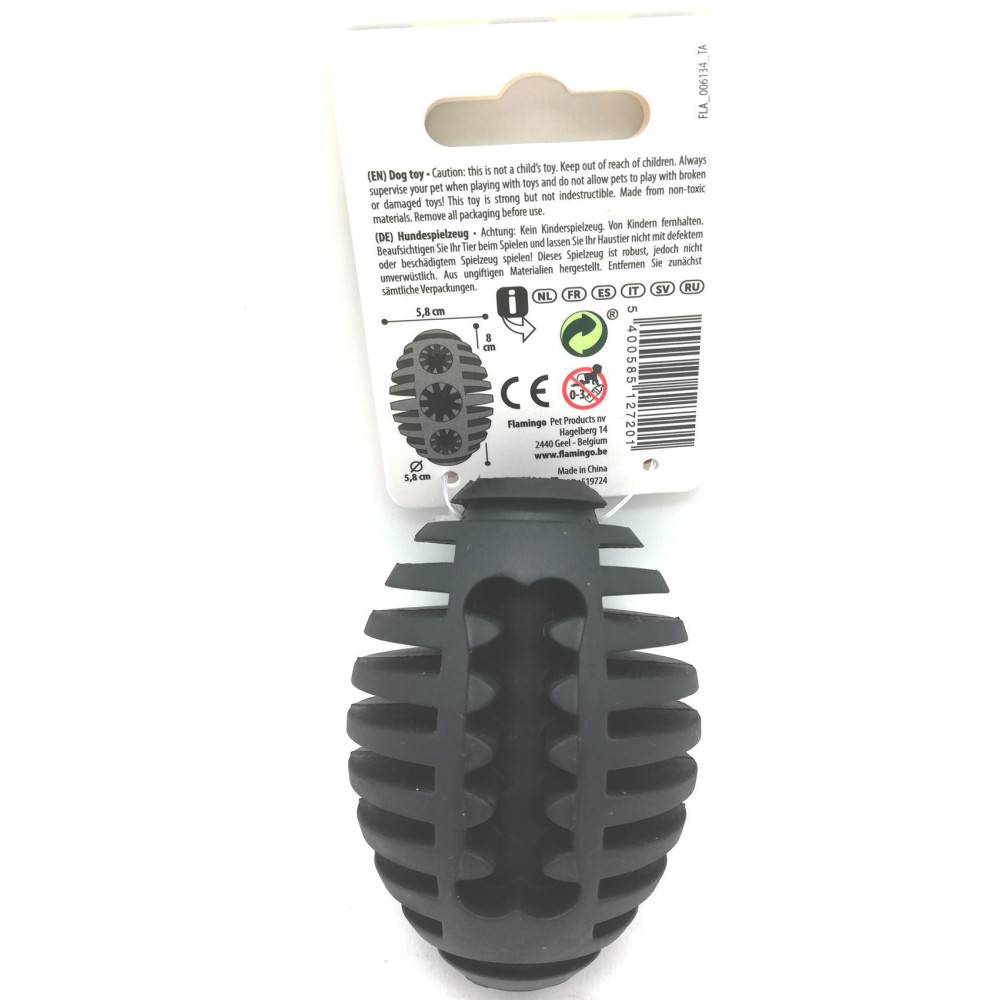 Flamingo - jeux pour chien Gladiator Rugby  S Noir 8 cm ø 5.8 cm extra strong - Imagen 3