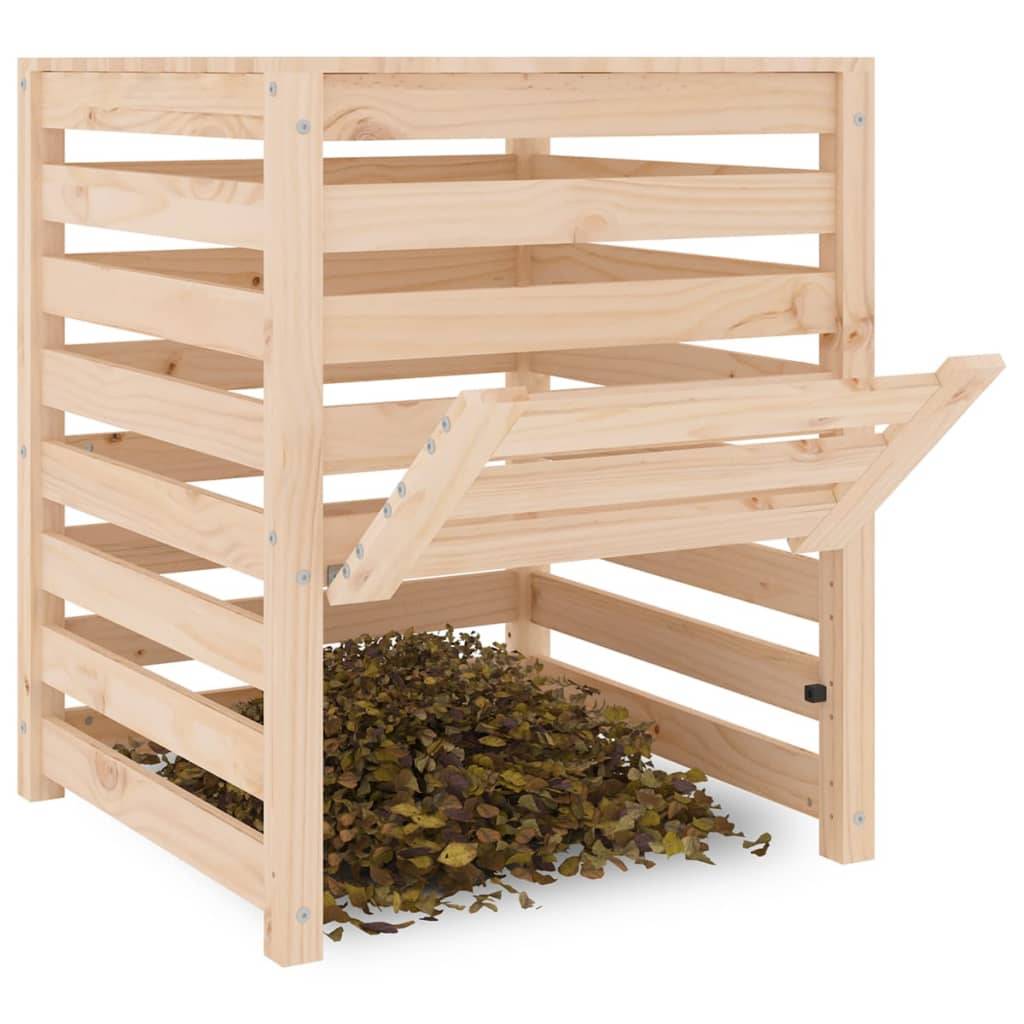 Composteur de jardin bois de pin massif 310L recyclage déchets organique Brun – ComfortXL Outdoor Living - Image 4