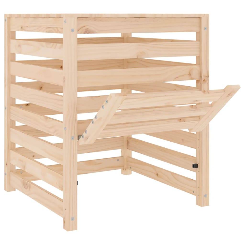 Composteur de jardin bois de pin massif 310L recyclage déchets organique Brun – ComfortXL Outdoor Living - Image 6