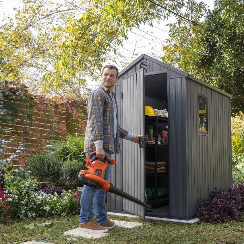 Keter - Abri jardin en résine DARWIN 46 - 2,2 m² - Gris - Imagen 7