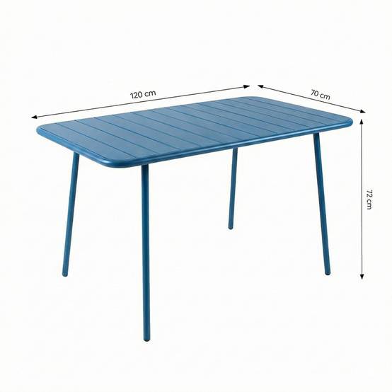 Table de jardin 4 à 6 places 120cm bleu BERGAME - Image 3