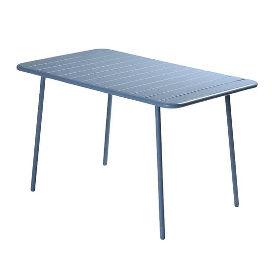 Table de jardin 4 à 6 places 120cm bleu BERGAME - Image 1