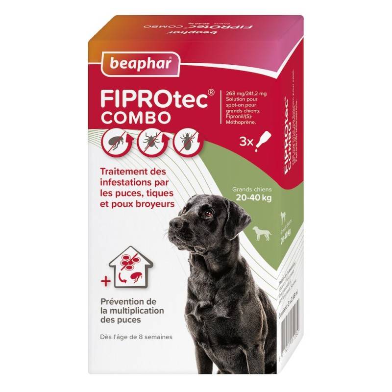 FIPROTEC COMBO CHIEN M (10-20 KG) - BEAPHAR 3 pipettes - Image 1