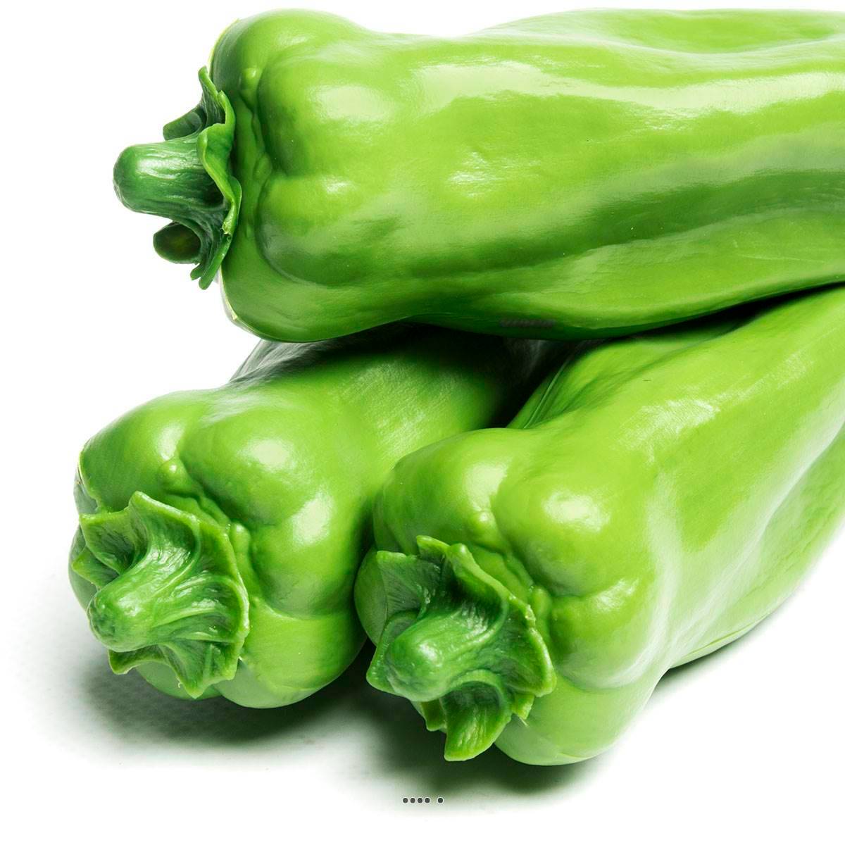 Artificielles - Piment Vert artificiel en lot de 3 en Plastique soufflé L 160x40 mm - Imagen 3