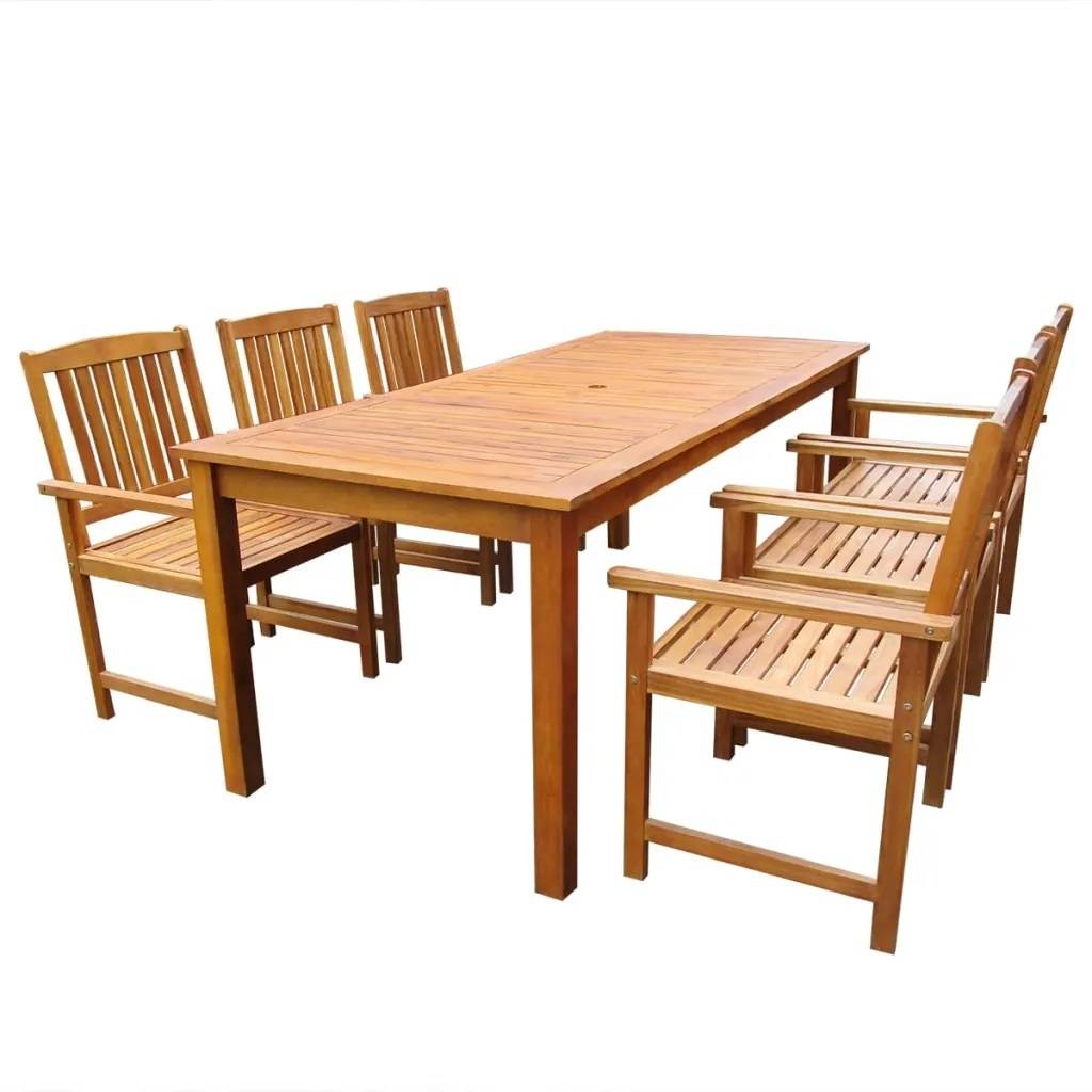 Vidaxl - Ensemble salle à manger d'extérieur 7 pièces - vidaXL - Bois - Marron Brun - Imagen 1