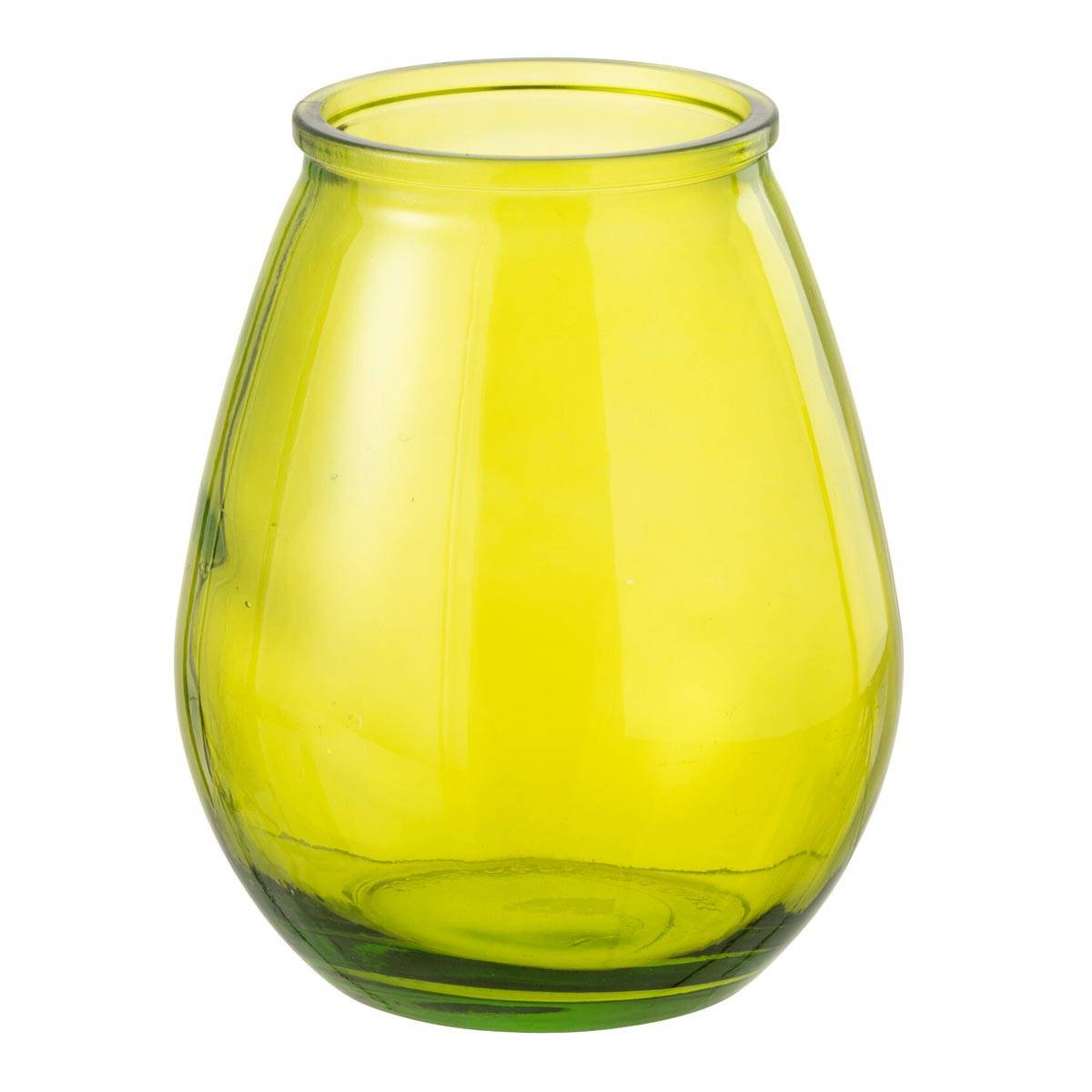 Vase Déco en Verre "Stripe" 23cm Jaune - Image 1