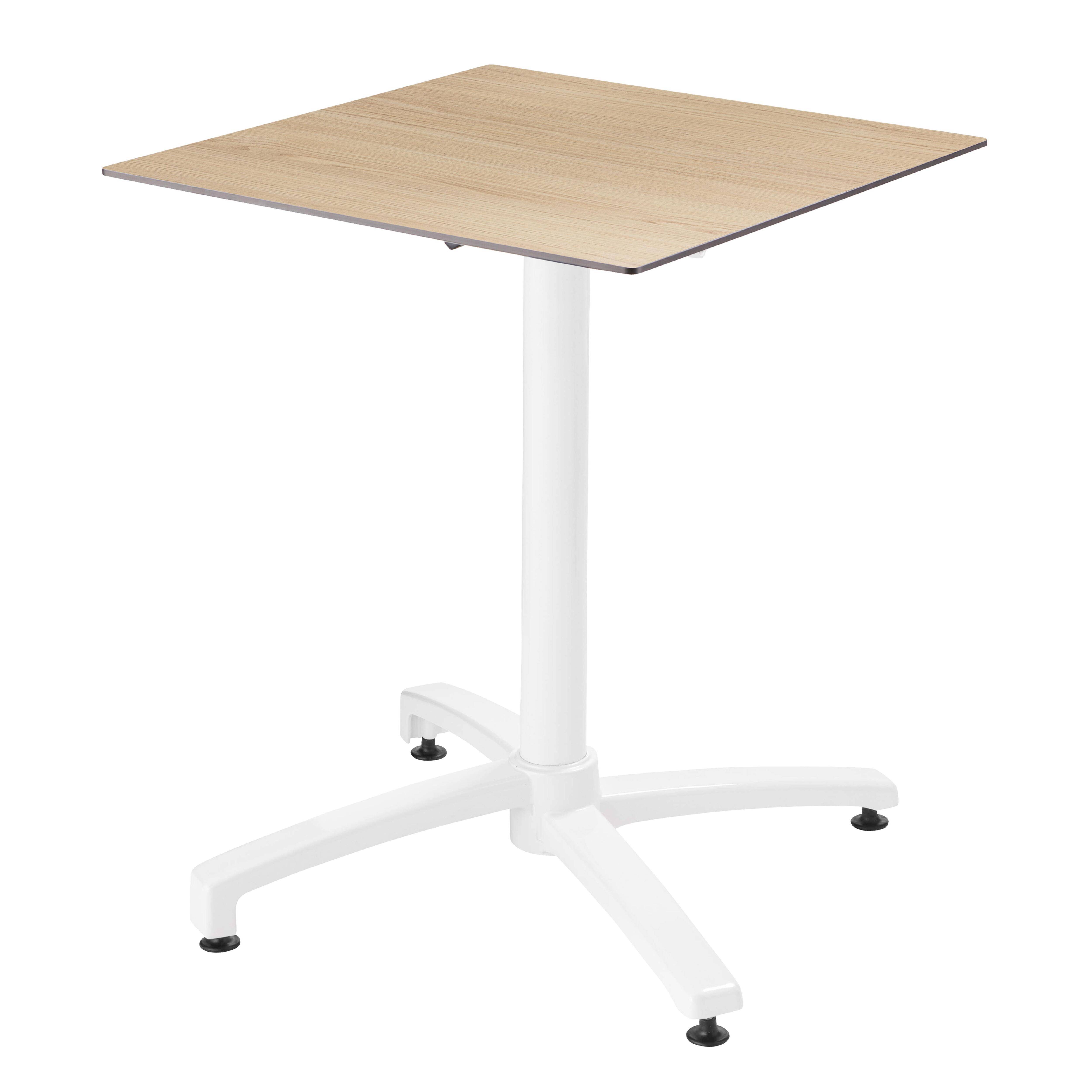 Oviala - Ensemble table 60 cm chêne naturel et 4 chaises en métal gris - Oviala - Imagen 2