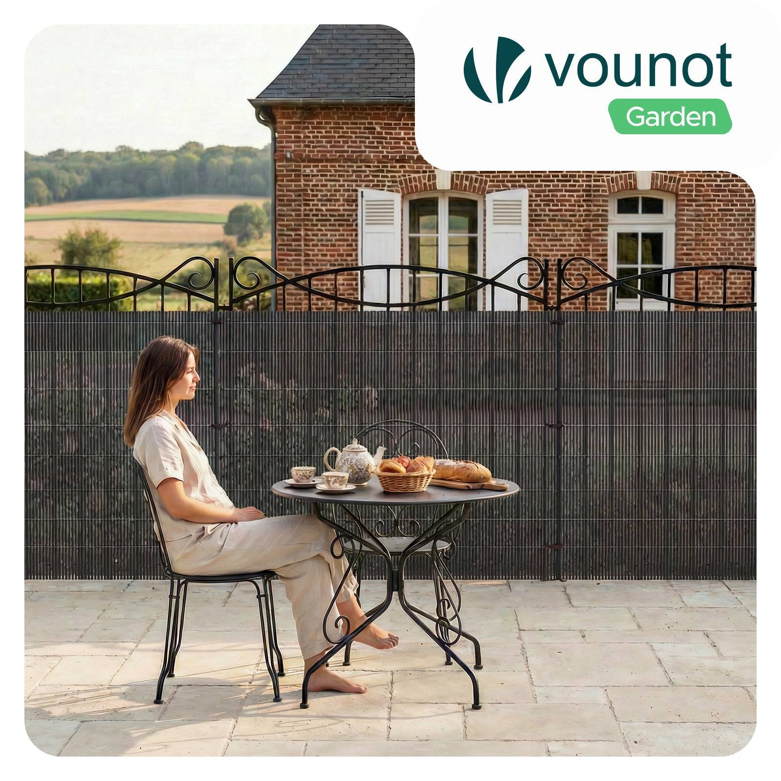 Vounot - Clôture en canisse PVC 160x500cm Anthracite - Image 7