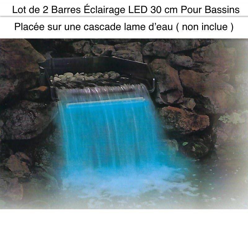 2 Barres Éclairage LED 30 cm Pour Bassins Et Cascades De Jardin. Éclairage Étanche Et Piscine