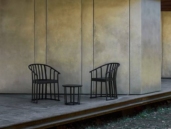 Set 2+1 fauteuils-table intérieur, extérieur gris verdâtre RAFF Resol - Image 6