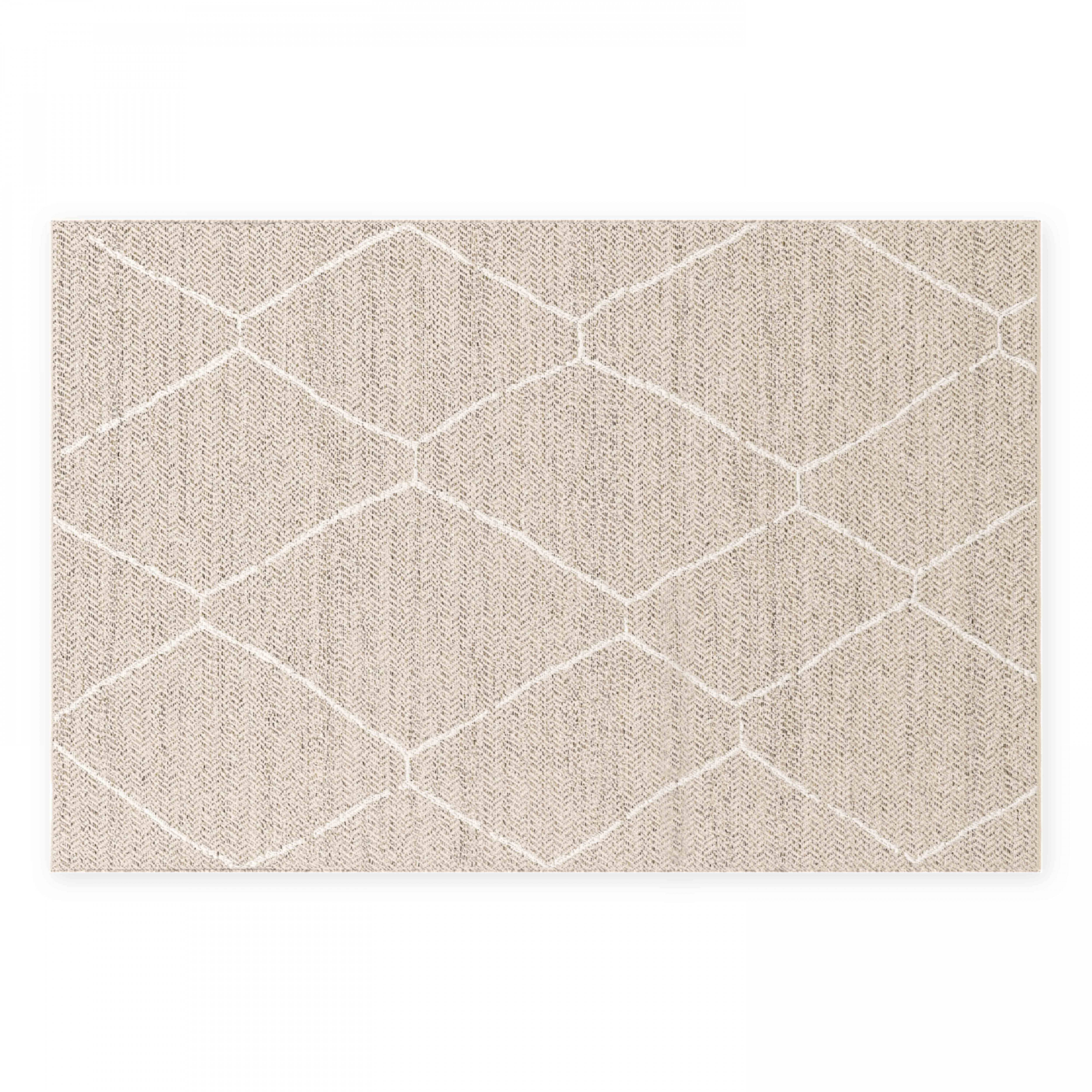 Oviala - Tapis d'extérieur en polypropylène 120 x 170 cm beige Karo - Oviala - Imagen 1