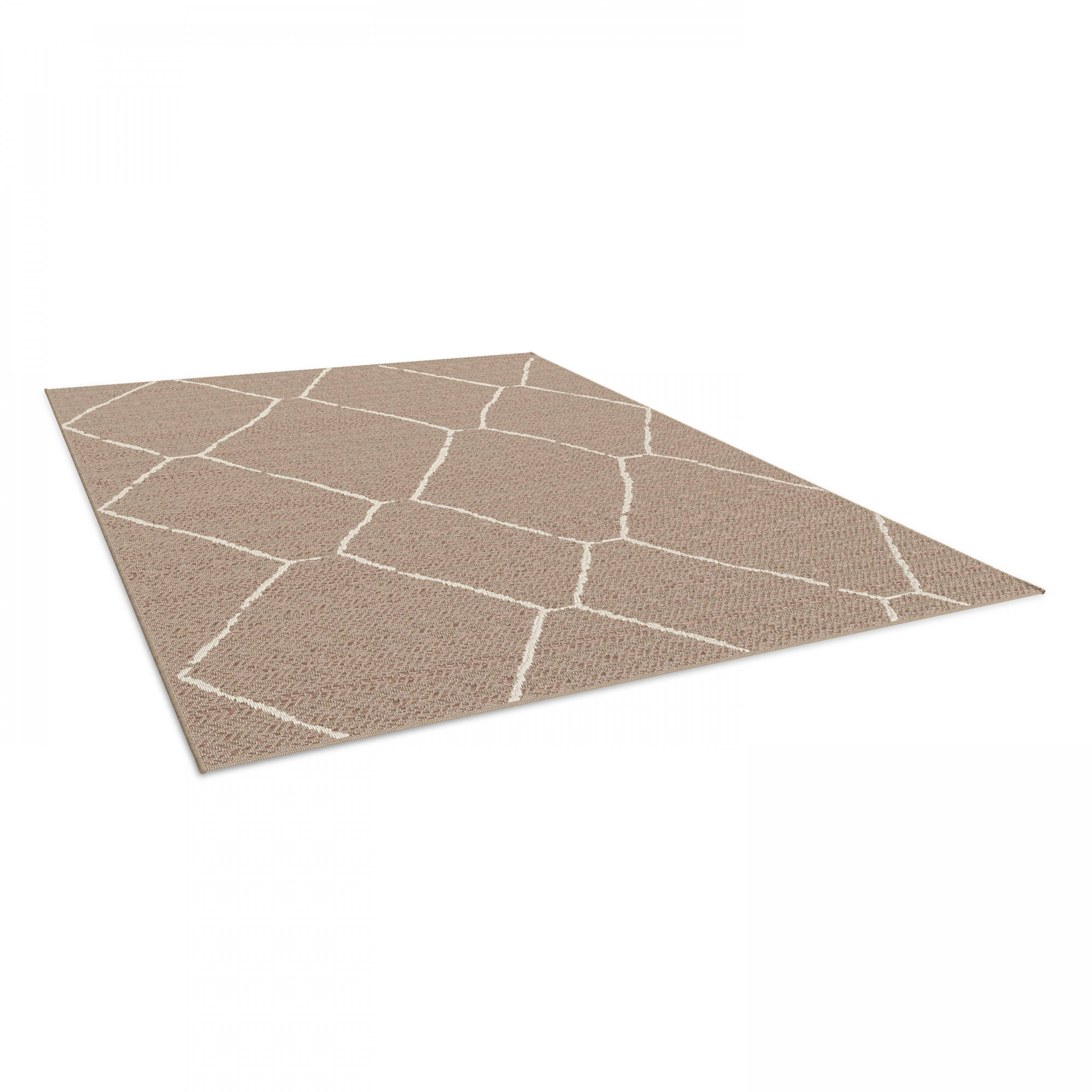 Oviala - Tapis d'extérieur en polypropylène 120 x 170 cm beige Karo - Oviala - Imagen 3