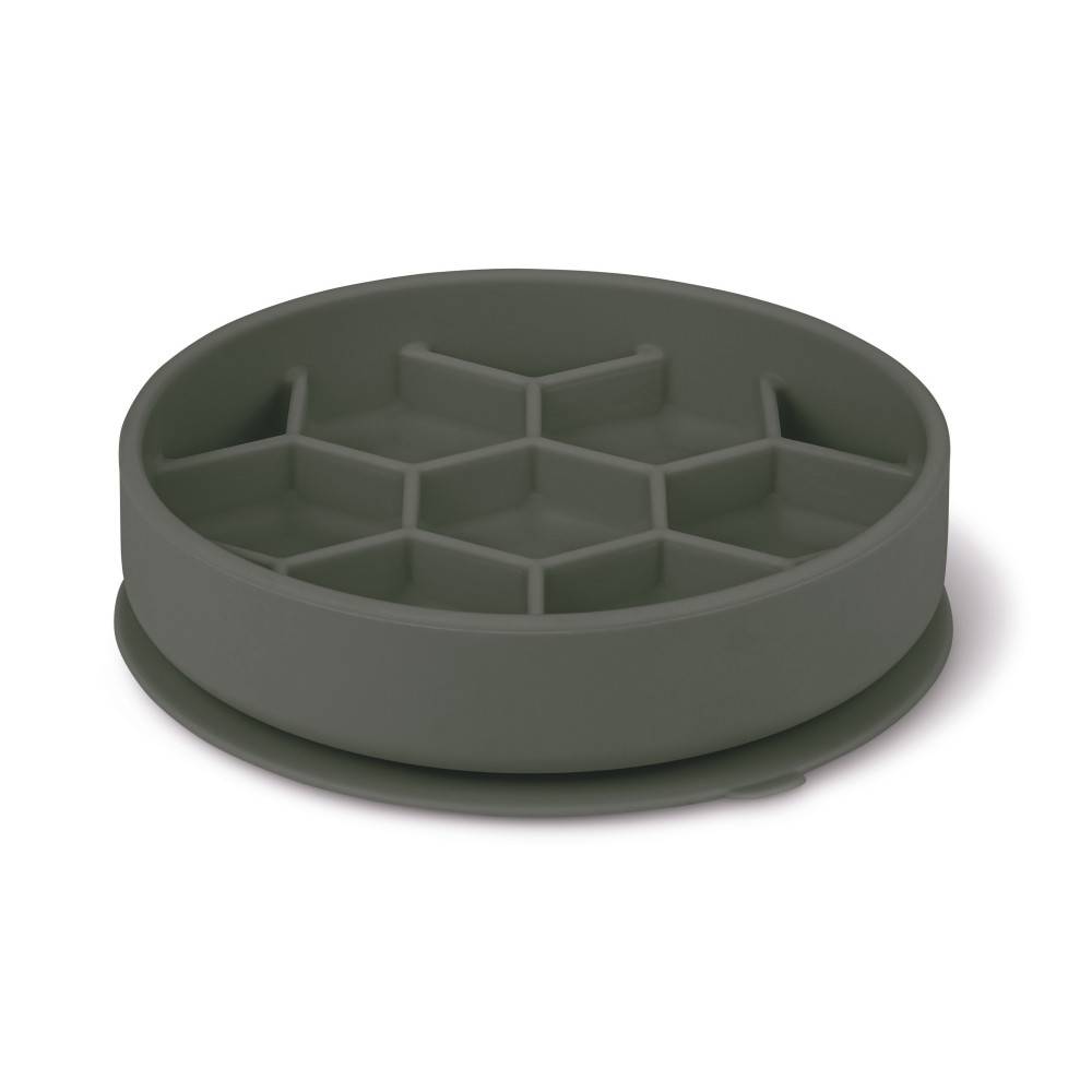 Zolux - Ecuelle anti glouton M ø 16 cm  silicone ventouse gris pour chien - Imagen 2