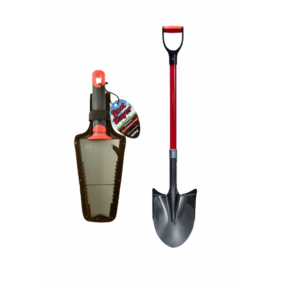 Pack RootSlayer™ | Noir | Adulte | RootSlayer à main™ + RootSlayer Pelle à rebords™ | Jardin | Acier de carbone- VENTEO - Image 1