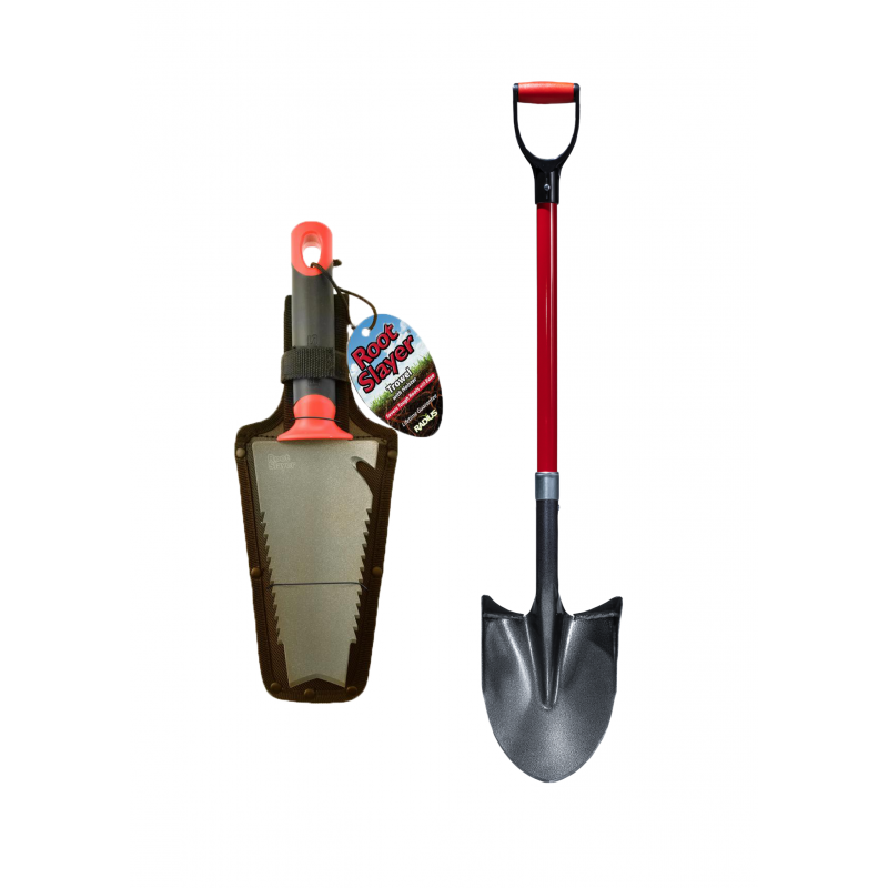 Pack RootSlayer™ | Noir | Adulte | RootSlayer à main™ + RootSlayer Pelle à rebords™ | Jardin | Acier de carbone- VENTEO - Image 1
