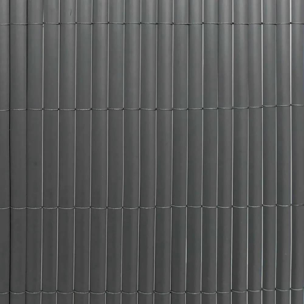 Canisse PVC simple face grise 1 × 5 m avec kit de fixation - Image 3