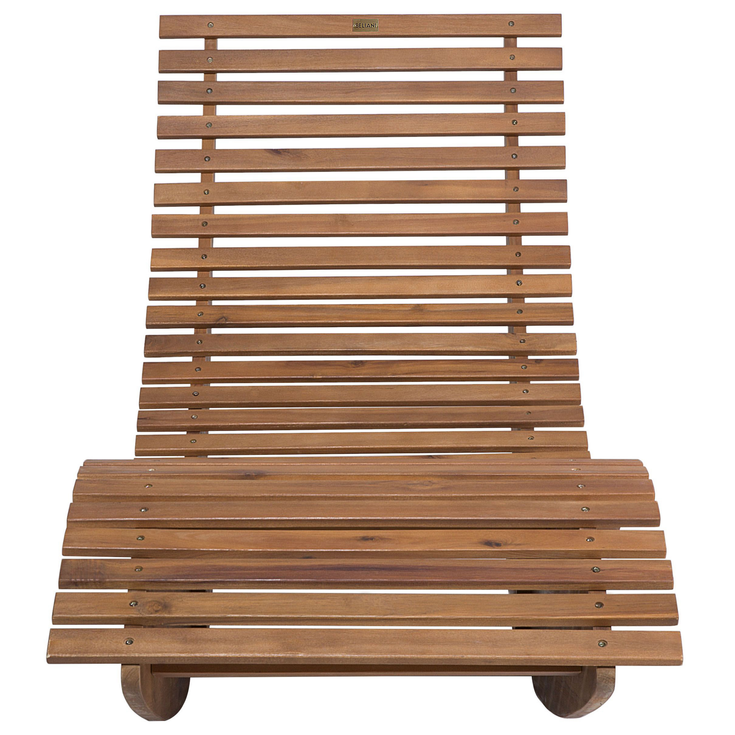 Beliani - Bain de Soleil Chaise Longue de Jardin en Bois d'Acacia avec Coussin Gris Matières Résitantes et Fonction Bascule Design Moderne Beliani - Imagen 5