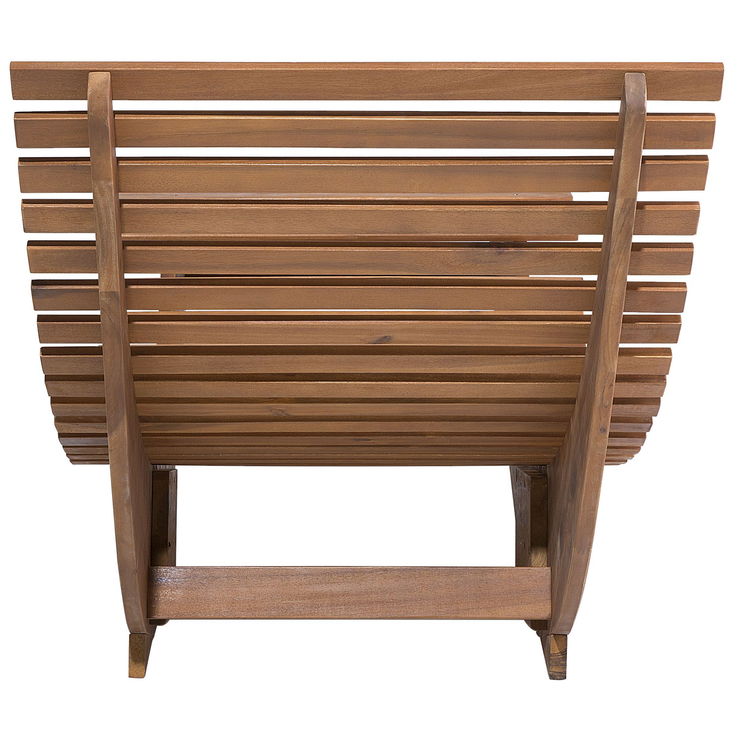Beliani - Bain de Soleil Chaise Longue de Jardin en Bois d'Acacia avec Coussin Gris Matières Résitantes et Fonction Bascule Design Moderne Beliani - Imagen 7