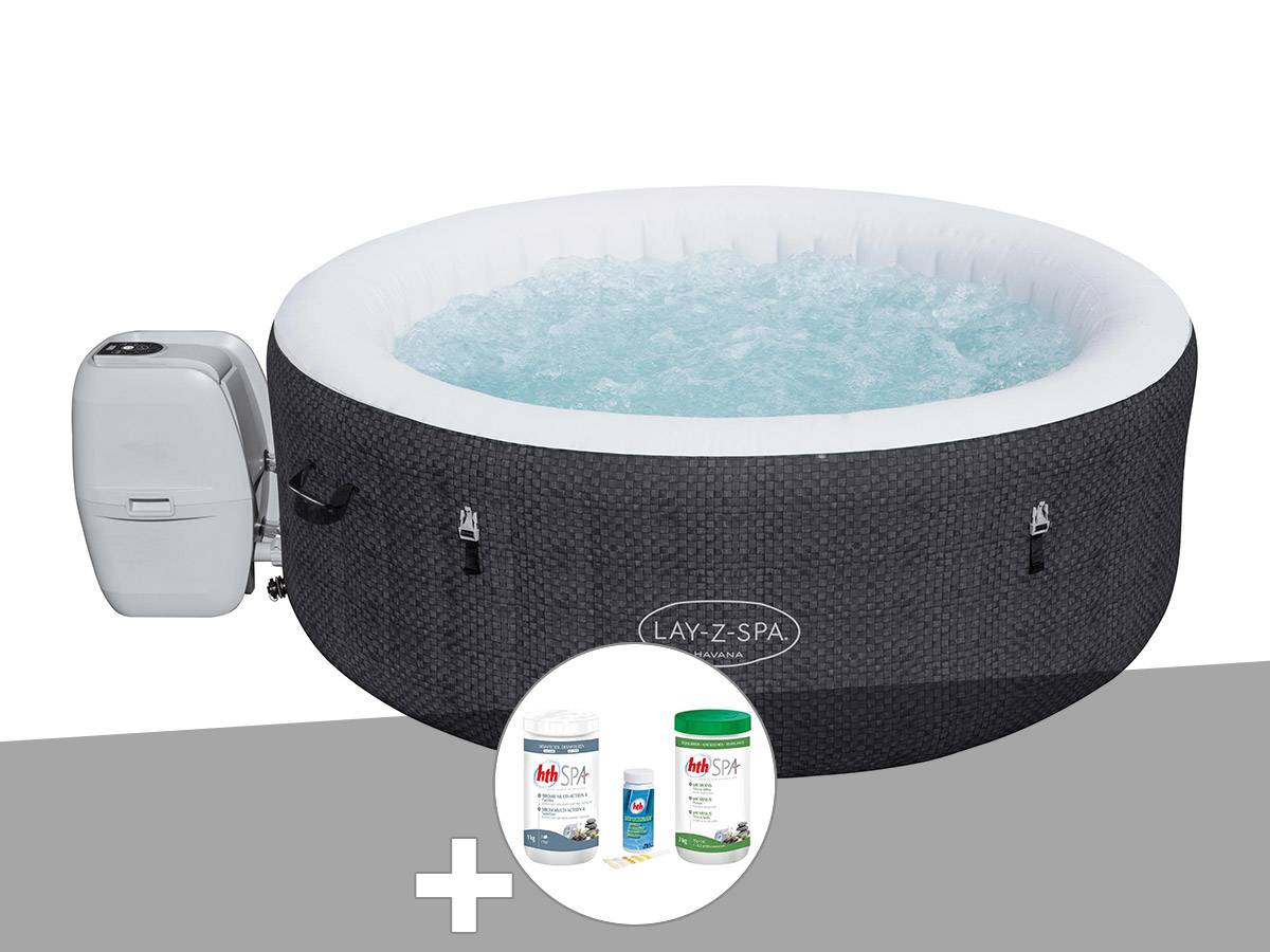 Bestway - Kit spa gonflable Bestway Lay-Z-Spa Havana rond Airjet 2/4 places + Kit traitement brome