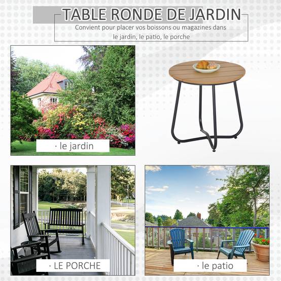 PANGIVO - Table basse de jardin acier marron 49 x 49 x 48 cm - PANGIVO - Image 6