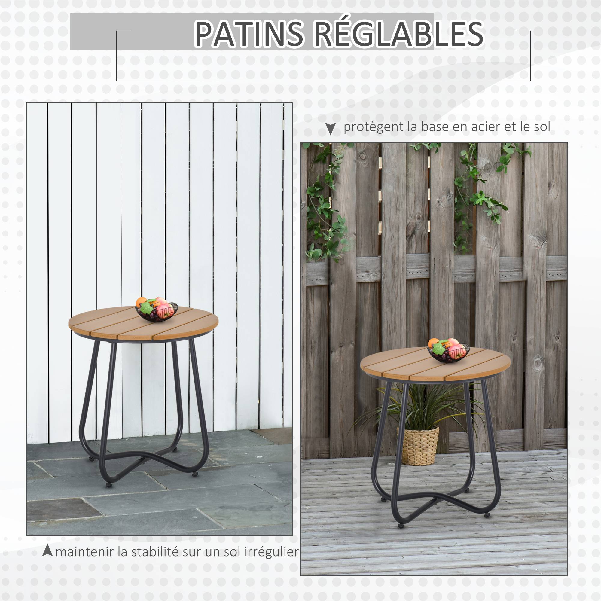 PANGIVO - Table basse de jardin acier marron 49 x 49 x 48 cm - PANGIVO - Image 7