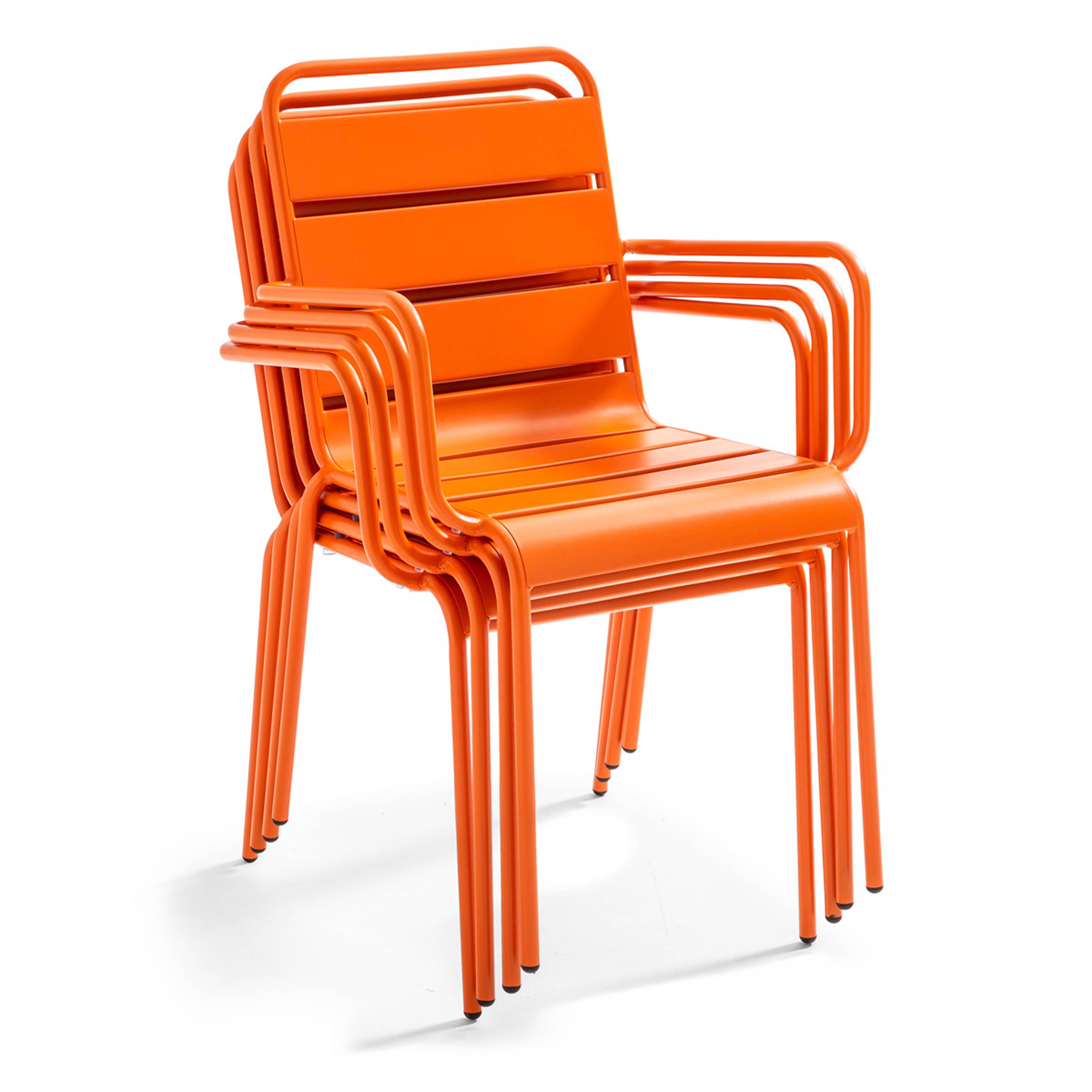 Oviala - Fauteuil de jardin en métal orange Palavas - Oviala - Imagen 4