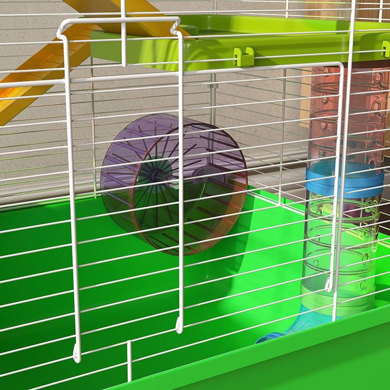 Cage pour rongeur acier et plastique multicolore 59 x 36 x 69 cm - PANGIVO - Image 10