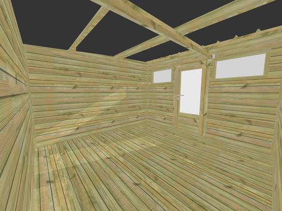 Abri Français - ABRI DE JARDIN bois Pin traité autoclave 27mm - 6,94x3,44m / 24m2 - Bac acier - Plancher bois - Image 6