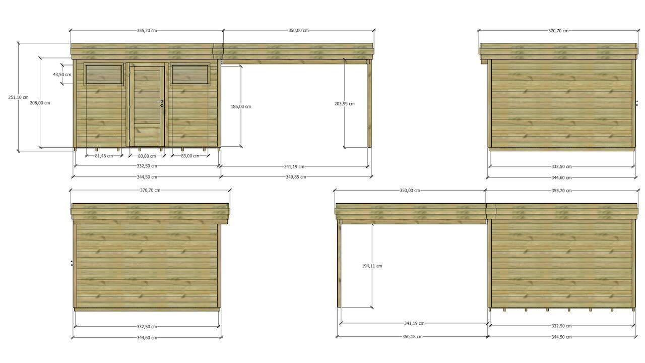 Abri Français - ABRI DE JARDIN bois Pin traité autoclave 27mm - 6,94x3,44m / 24m2 - Bac acier - Plancher bois - Image 5