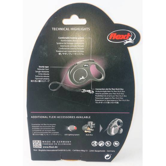Flexi - Laisse sangle 5 mètres M Max 25 KG rouge laisse pour chien - Image 6